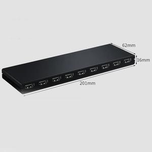 3D 4K@30Hz 1x8 Video Splitter HDMI-compatible Converter 1 in 8 out Split Screen for DVD PS3 Xbox HDTV TV Market Display(With EU Plug)