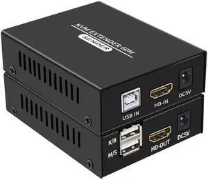 KVM Extender 60M 1080P HDMI-compatible Over cat5e/6 Ethernet RJ45 LAN Cable USB-A Keyboard Mouse KVM Video Extend TX RX Adapter(With EU Plug) KVM Extender 60M 1080P HDMI-compatible Over cat5e/6 Ethernet RJ45 LAN Cable USB-A Keyboard Mouse KVM Video Extend TX RX Adapter(With EU Plug)