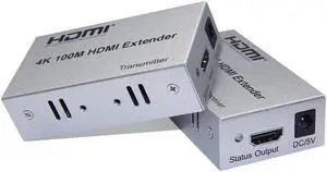 1 Pair 4K 60M/100M/120M Extender HDMI-compatible to RJ45 LAN CAT6 Cable Extension Video Over Ethernet Cat5e for PS4 HDTV PC(1 Pair 4K100M)