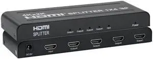 1 in 4 out HDTV Splitter HDMI-Compatible 4K 60Hz 1080P Video Converter 1x4 Metal Amplifier Box Display for HDTV DVD PS3 Xbox(4K 30Hz V1.4)