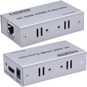 1 Pair 4K 60M/100M/120M Extender HDMI-compatible to RJ45 LAN CAT6 Cable Extension Video Over Ethernet Cat5e for PS4 HDTV PC(1 Pair 4K 60M)