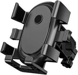 Universal Mobile Phone Stand Bracket Adjustable Shockproof Bike Motorcycle Phone Mount Mobile Stand Cycling Accessories(Black-Handlebar)