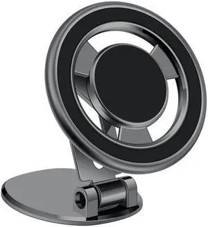 Foldable Car Dashboard Windshield Adhesive Mount 360 Rotating Magnetic Cellphone Holder Stand for Phone(Dark Grey)
