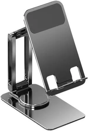 Foldable Mobile Phone Stand Universal Handsfree Smartphone Holder Desk Bracket Adjustable Aluminium Alloy for Home Office(Telescopic Grey)