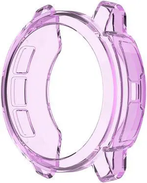 Replacement Smartwatch Case Clear Hollow Out Frame Watch Cover for G-armin Instinct 2S Smartwatch Accessories(Transparent Purple)