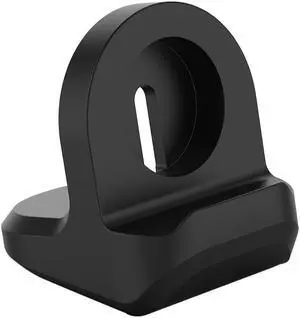 Silicone Charge Stand Holder for Ap-ple Watch 1/2/3/4/5/6/SE Station Non-slip Portable Charging Base Storage Rack Fast Charging(Black)