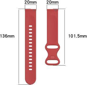 Watch Strap Adjustable Sports Bracelet Wristband Band Silicone 20mm for S-amsung Galaxy Watch 4 40mm 44mm Smartwatch Accessories(Red Lengthen)