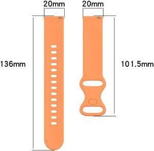 Watch Strap Adjustable Sports Bracelet Wristband Band Silicone 20mm for S-amsung Galaxy Watch 4 40mm 44mm Smartwatch Accessories(Orange Lengthen)