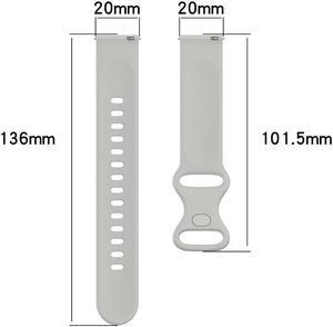 Watch Strap Adjustable Sports Bracelet Wristband Band Silicone 20mm for S-amsung Galaxy Watch 4 40mm 44mm Smartwatch Accessories(Grey Lengthen)