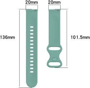 Watch Strap Adjustable Sports Bracelet Wristband Band Silicone 20mm for S-amsung Galaxy Watch 4 40mm 44mm Smartwatch Accessories(Green Lengthen)