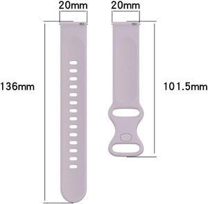 Watch Strap Adjustable Sports Bracelet Wristband Band Silicone 20mm for S-amsung Galaxy Watch 4 40mm 44mm Smartwatch Accessories(Purple Lengthen)