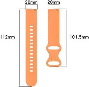 Watch Strap Adjustable Sports Bracelet Wristband Band Silicone 20mm for S-amsung Galaxy Watch 4 40mm 44mm Smartwatch Accessories(Orange)