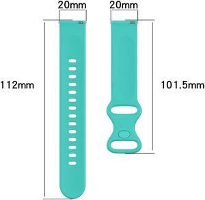 Watch Strap Adjustable Sports Bracelet Wristband Band Silicone 20mm for S-amsung Galaxy Watch 4 40mm 44mm Smartwatch Accessories(Dark Green)