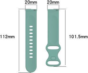Watch Strap Adjustable Sports Bracelet Wristband Band Silicone 20mm for S-amsung Galaxy Watch 4 40mm 44mm Smartwatch Accessories(Green)