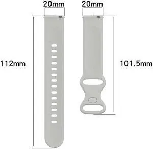 Watch Strap Adjustable Sports Bracelet Wristband Band Silicone 20mm for S-amsung Galaxy Watch 4 40mm 44mm Smartwatch Accessories(Grey)