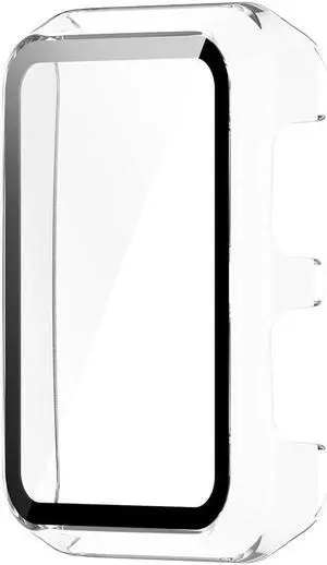 Smartwatch Case Anti-scratch Protector for H-uawei Watch D Protective Tempered Glass Film Watch Screen Protector Case(Clear White)