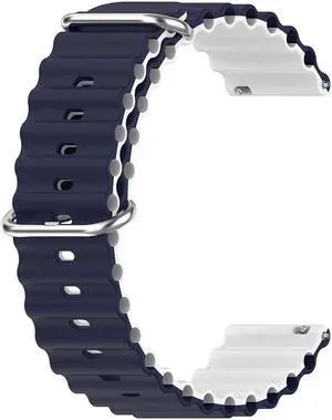 Dual Color Smart Watch Strap for Galaxy Watch 5/H-uawei Watch 2/A-mazfit GTR3 Adjustable Silicone Smart Watchband Bracelet Size:20mm(Gold)