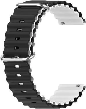 Dual Color Smart Watch Strap for Galaxy Watch 5/H-uawei Watch 2/A-mazfit GTR3 Adjustable Silicone Smart Watchband Bracelet Size:20mm(Purple)