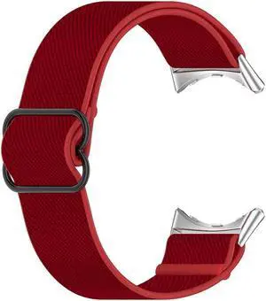 Elastic Woven Watch Band Strap Replacement Nylon Wrist Strap Band Accessories Waterproof Soft Sweat Proof for G-oogle Pixel Watch(Red)