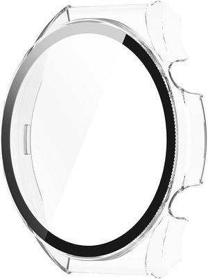 Smartwatch Case PC Tempered Glass Film Case for Xiao-mi Watch S1 Screen Protector Cover Smartwatch Accessories(Clear White)