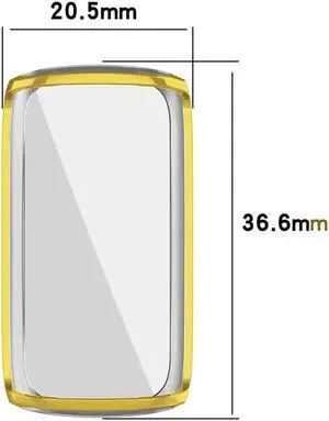 Protection Case Smart Watch TPU Soft Cover Full Screen Protector Anti-Scratch Full Edge Smart for F-itbit Luxe(Gold)