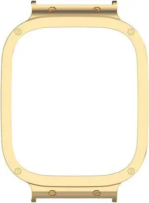 Metal Watch Case Stainless Steel Frame Protector Cover Anti-scratch Dustproof Connect 20mm Strap for R-edmi Watch3/Mi Watch Lite3(Gold)