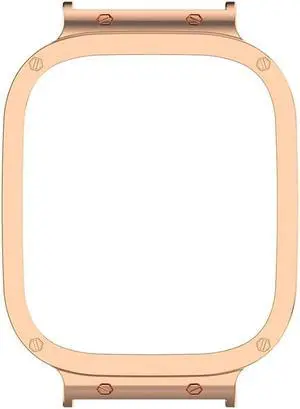 Metal Watch Case Stainless Steel Frame Protector Cover Anti-scratch Dustproof Connect 20mm Strap for R-edmi Watch3/Mi Watch Lite3(Rose Gold)