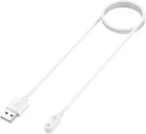 100cm Smart Wristband Charger Cable Black White for H-uawei Band 7 Accessories Smart Watch Charging Cable Cord Base(White B)