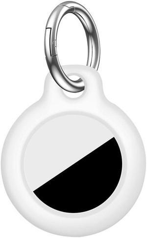 Protective Skin Cover for Ap-ple A-irtag Anti-Lost Device Keychain Hard PC Case Shockproof Key Shell for A-irTag Holder Protector(White)