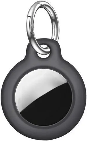 Protective Skin Cover for Ap-ple A-irtag Anti-Lost Device Keychain Hard PC Case Shockproof Key Shell for A-irTag Holder Protector(Black)