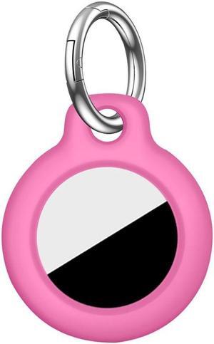 Protective Skin Cover for Ap-ple A-irtag Anti-Lost Device Keychain Hard PC Case Shockproof Key Shell for A-irTag Holder Protector(Pink)