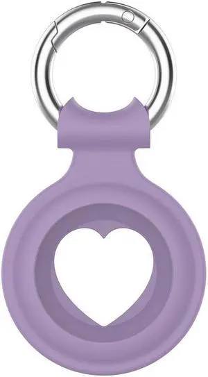 Protective Skin Cover for Ap-ple A-irtag Anti-Lost Device Keychain Hard PC Case Shockproof Key Shell for A-irTag Holder Protector(Light Purple)