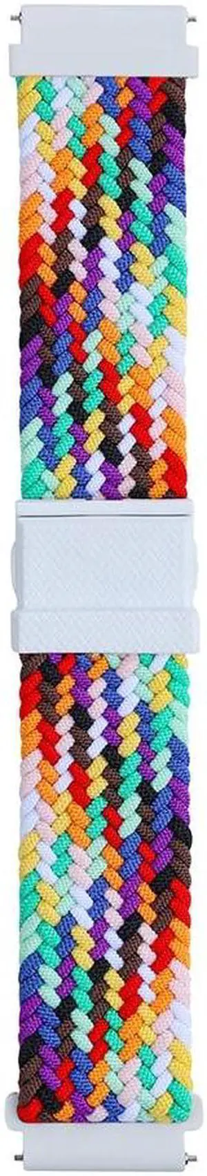 Nylon Smart Watch Strap Adjustable 20mm Watch Wrist Band Replacement Parts Sport Watch Wrist Strap for H-uawei Watch GT3 PRO/GT2(Rainbow)