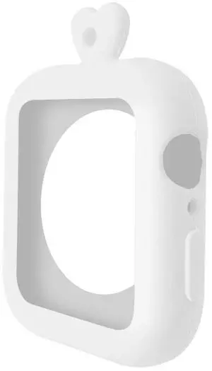 Silicone Case with Lanyard Smart Watch Exterior Protective Case for Ap-ple Watch Series 4 38/40/42/44mm Cover Shell Bumper(White 38 40mm)