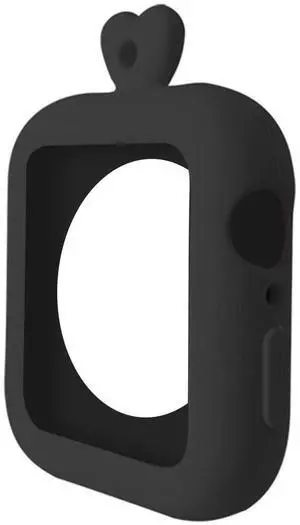 Silicone Case with Lanyard Smart Watch Exterior Protective Case for Ap-ple Watch Series 4 38/40/42/44mm Cover Shell Bumper(Black 42 44mm)