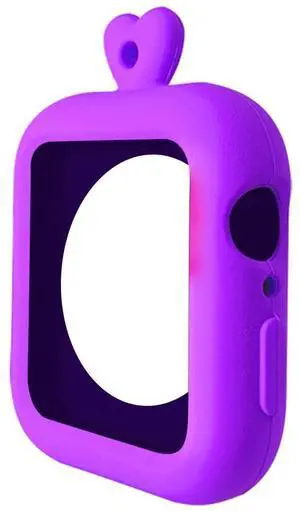 Silicone Case with Lanyard Smart Watch Exterior Protective Case for Ap-ple Watch Series 4 38/40/42/44mm Cover Shell Bumper(Purple 38 40mm)