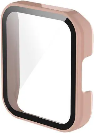 Hard PC Case for R-edmi Watch 2 Wristband Full Cover Protective Bumper Frame Screen Protector Skin Shell Smartwatch Accessories(Cherry blossom pink)