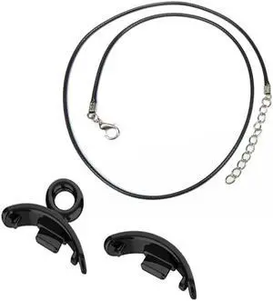 Necklace for M-i Band 8 Pendant Chain Buckle for X-iomi band8 Hanging Metal Chain Neck Bracelet Strap DIY Accessories(Black Set 02)