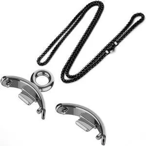 Necklace for M-i Band 8 Pendant Chain Buckle for X-iomi band8 Hanging Metal Chain Neck Bracelet Strap DIY Accessories(Silver Set 03)