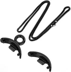 Necklace for M-i Band 8 Pendant Chain Buckle for X-iomi band8 Hanging Metal Chain Neck Bracelet Strap DIY Accessories(Black Set 03)