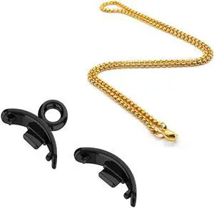 Necklace for M-i Band 8 Pendant Chain Buckle for X-iomi band8 Hanging Metal Chain Neck Bracelet Strap DIY Accessories(Black Set 04)