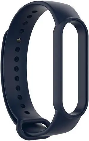 Silicone Smart Watch Strap Solid Color Replacement Wrist Band Universal for Mi Band 6/6 NFC/5/5 NFC H-uami A-mazfit Band 5(Dark Blue)