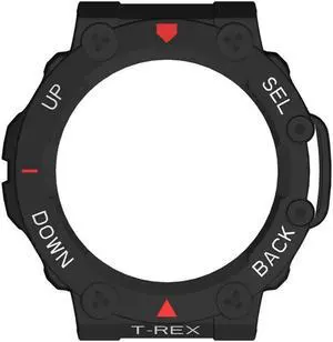 Smart Sports Watch Protection Frame Anti-collision Watch Shell with Digital Scale All-around Protective for A-mazfit T-rex 2(Red White)