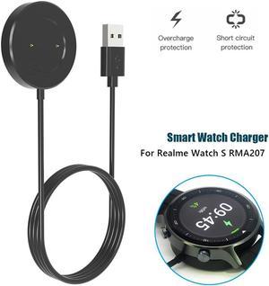 Smartwatch USB Charging Cable for R-ealme Watch S Pro/RMA207 Sport Watch Magnetic Charger Power Supply Cord Adapter Accessories(Watch S RMA207)