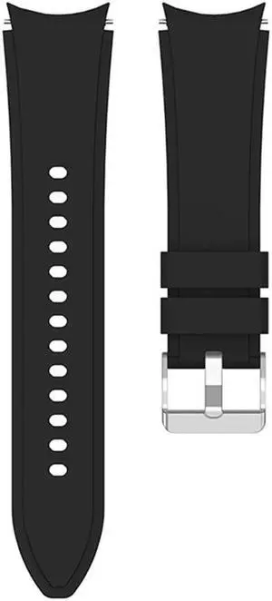 20mm Replacement Silicone Band Smart Watch Replacement Band Bracelet for S-amsung Galaxy Watch4 40mm 44mm/Watch4 Classic 42 46mm(Black)