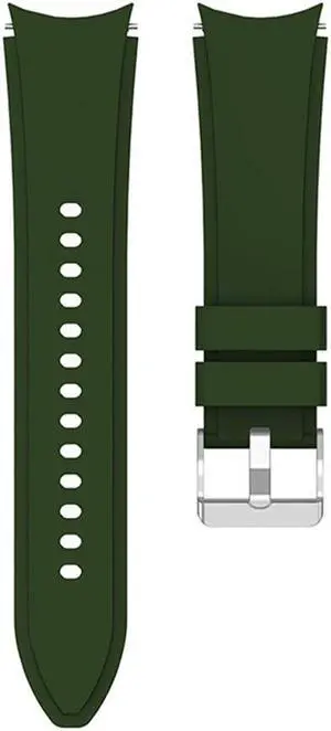 20mm Replacement Silicone Band Smart Watch Replacement Band Bracelet for S-amsung Galaxy Watch4 40mm 44mm/Watch4 Classic 42 46mm(Army Green)