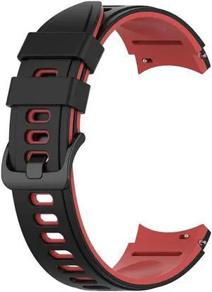 Wristband Strap Watch Straps Watch Accessories Soft Silicone Watchband for G-alaxy Watch 4 Classic(Black Red)