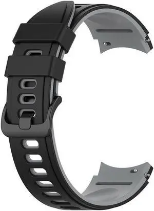 Wristband Strap Watch Straps Watch Accessories Soft Silicone Watchband for G-alaxy Watch 4 Classic(Black Grey)