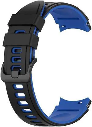 Wristband Strap Watch Straps Watch Accessories Soft Silicone Watchband for G-alaxy Watch 4 Classic(Black Blue)