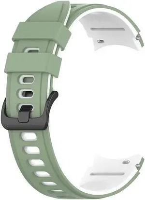 Wristband Strap Watch Straps Watch Accessories Soft Silicone Watchband for G-alaxy Watch 4 Classic(Light Green White)